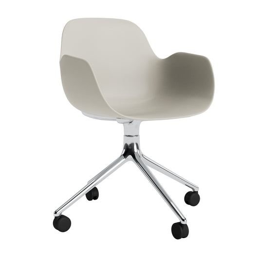Form Armchair Swivel 4W Aluminum - Normann Copenhagen Swivel Chairs - Form Armchair Swivel 4W Alu - Light Grey - HORNE