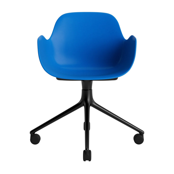 Form Armchair Swivel 4W Aluminum - Normann Copenhagen Swivel Chairs - Form Armchair Swivel 4W Black Alu - Bright Blue - HORNE