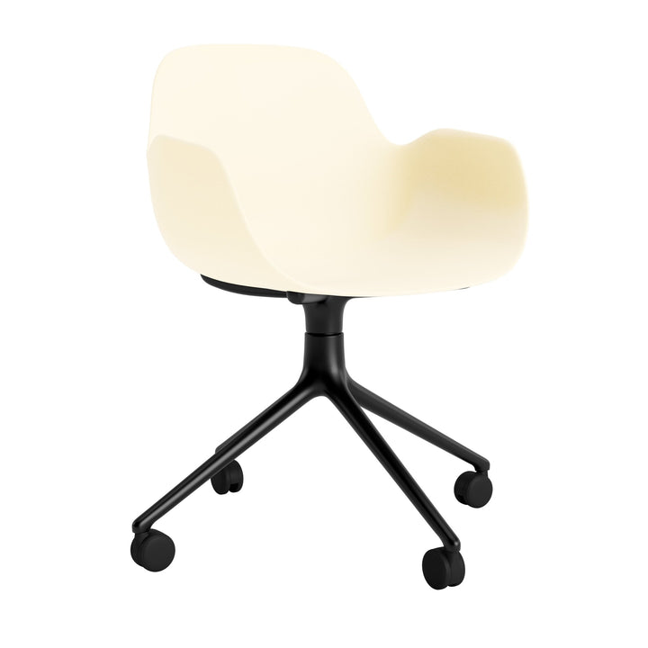 Form Armchair Swivel 4W Aluminum - Normann Copenhagen Swivel Chairs - Form Armchair Swivel 4W Black Alu - Cream - HORNE