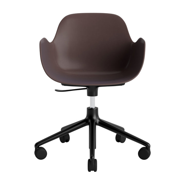 Form Armchair Swivel 5W Gas Lift Aluminum - Normann Copenhagen Swivel Chairs - Form Armchair Swivel 5W Gas Lift Black Alu - Bright Red - HORNE