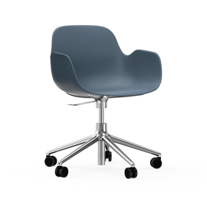 Form Armchair Swivel 5W Gas Lift Aluminum - Normann Copenhagen Swivel Chairs - Form Armchair Swivel 5W Gas Lift Alu - Blue - HORNE