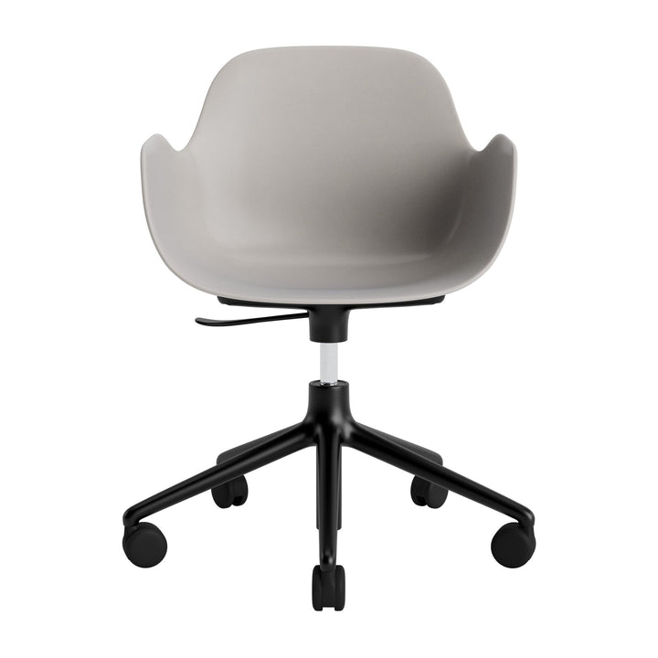 Form Armchair Swivel 5W Gas Lift Aluminum - Normann Copenhagen Swivel Chairs - Form Armchair Swivel 5W Gas Lift Black Alu - Cream - HORNE