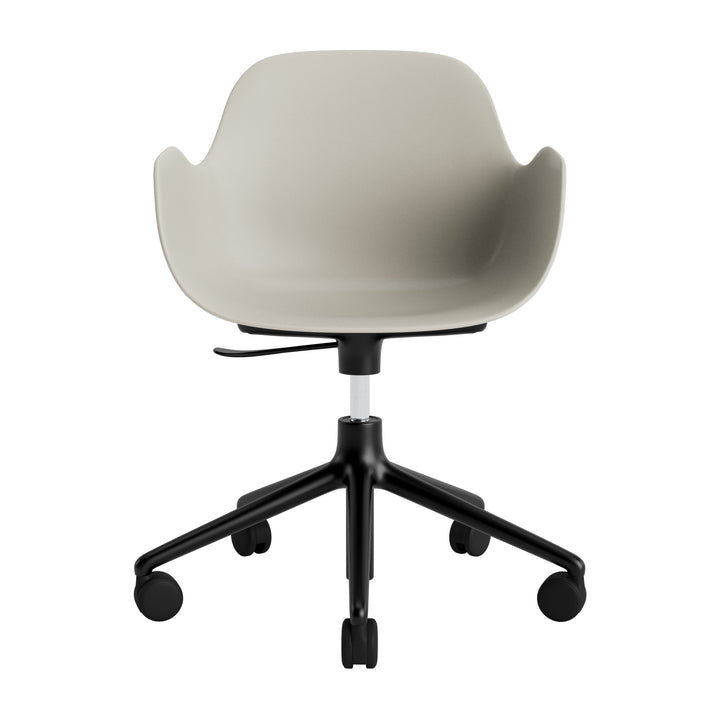 Form Armchair Swivel 5W Gas Lift Aluminum - Normann Copenhagen Swivel Chairs - Form Armchair Swivel 5W Gas Lift Black Alu - Warm Grey - HORNE