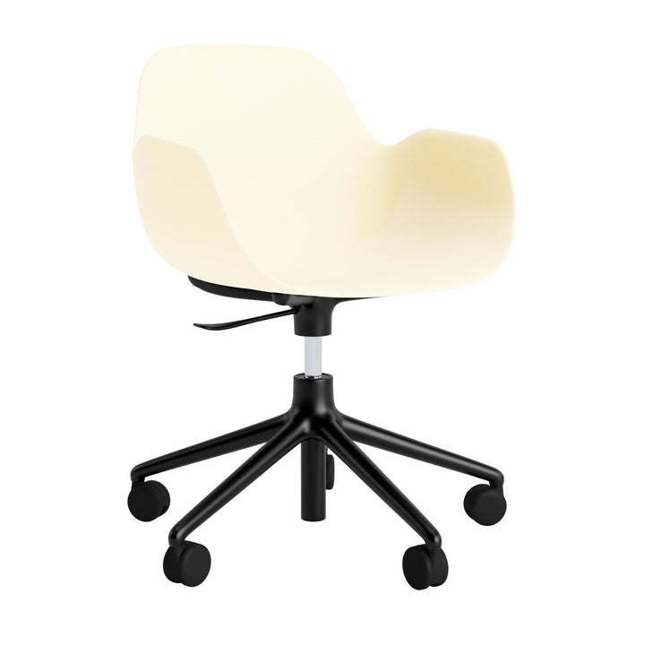 Form Armchair Swivel 5W Gas Lift Aluminum - Normann Copenhagen Swivel Chairs - Form Armchair Swivel 5W Gas Lift Black Alu - Cream - HORNE