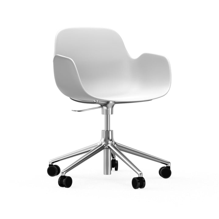 Form Armchair Swivel 5W Gas Lift Aluminum - Normann Copenhagen Swivel Chairs - Form Armchair Swivel 5W Gas Lift Alu - White - HORNE