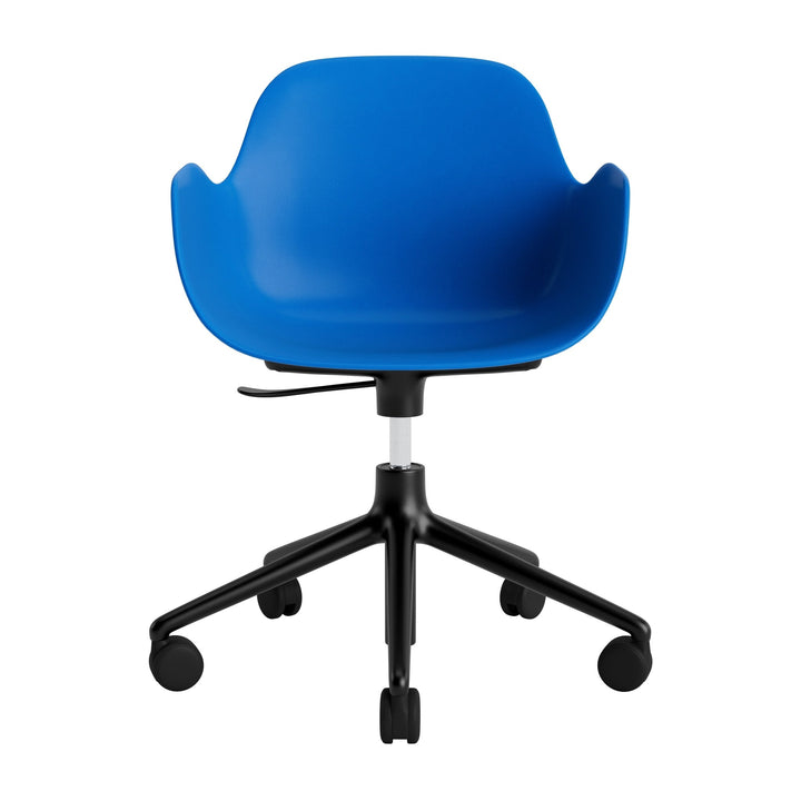 Form Armchair Swivel 5W Gas Lift Aluminum - Normann Copenhagen Swivel Chairs - Form Armchair Swivel 5W Gas Lift Black Alu - White - HORNE