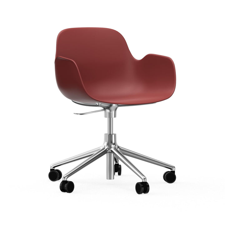 Form Armchair Swivel 5W Gas Lift Aluminum - Normann Copenhagen Swivel Chairs - Form Armchair Swivel 5W Gas Lift Alu - Red - HORNE