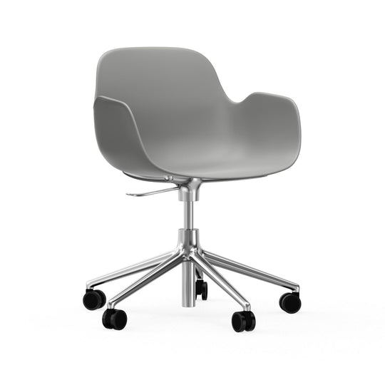 Form Armchair Swivel 5W Gas Lift Aluminum - Normann Copenhagen Swivel Chairs - Form Armchair Swivel 5W Gas Lift Alu - Grey - HORNE