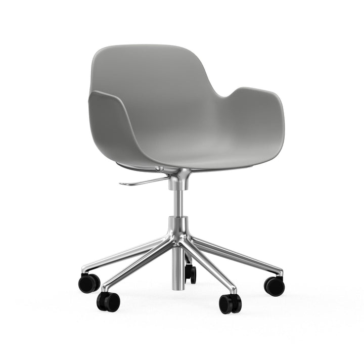 Form Armchair Swivel 5W Gas Lift Aluminum - Normann Copenhagen Swivel Chairs - Form Armchair Swivel 5W Gas Lift Alu - Grey - HORNE