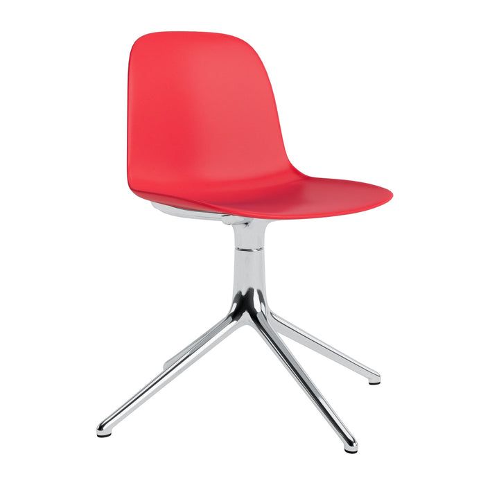 Form Chair Swivel 4L Aluminum - Normann Copenhagen Swivel Chairs - Form Chair Swivel 4L Alu - Bright Red - HORNE