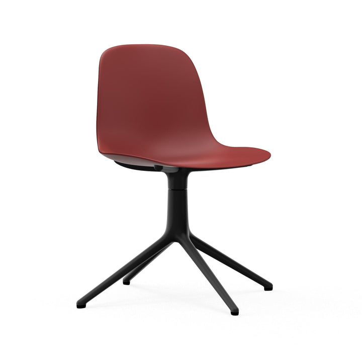 Form Chair Swivel 4L Aluminum - Normann Copenhagen Swivel Chairs - Form Chair Swivel 4L Black Alu - Red - HORNE