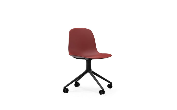 Form Chair Swivel 4W Aluminum - Normann Copenhagen Swivel Chairs - Form Chair Swivel 4W Black Alu - Red - HORNE