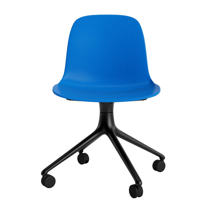 Form Chair Swivel 4W Aluminum - Normann Copenhagen Swivel Chairs - Form Chair Swivel 4W Black Alu - Bright Blue - HORNE