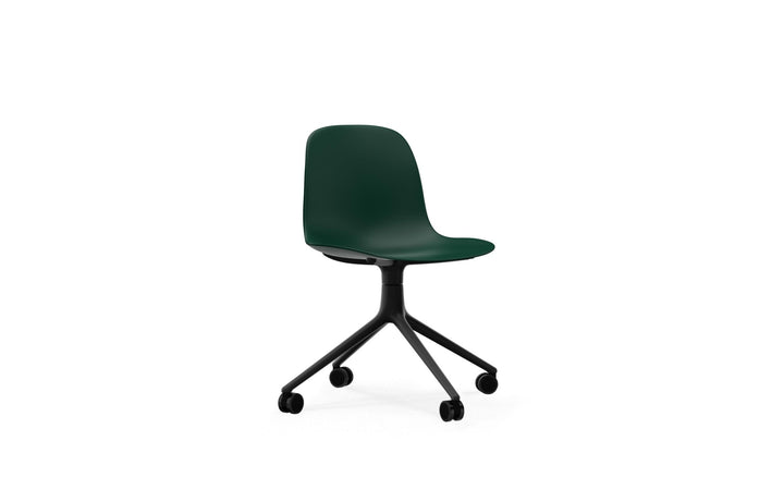 Form Chair Swivel 4W Aluminum - Normann Copenhagen Swivel Chairs - Form Chair Swivel 4W Black Alu - Green - HORNE