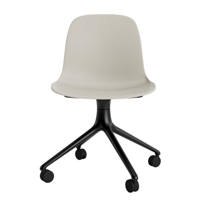 Form Chair Swivel 4W Aluminum - Normann Copenhagen Swivel Chairs - Form Chair Swivel 4W Black Alu - Bright Blue - HORNE