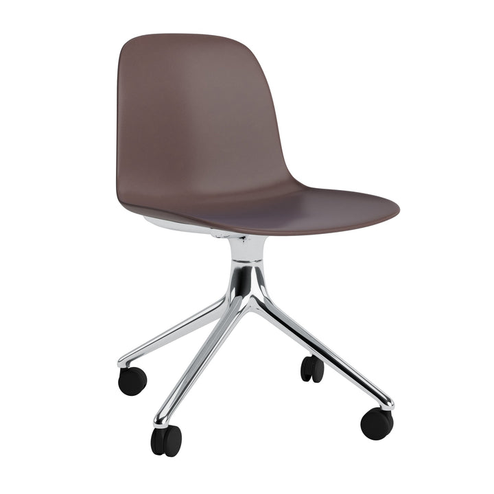 Form Chair Swivel 4W Aluminum - Normann Copenhagen Swivel Chairs - Form Chair Swivel 4W Alu - Brown - HORNE