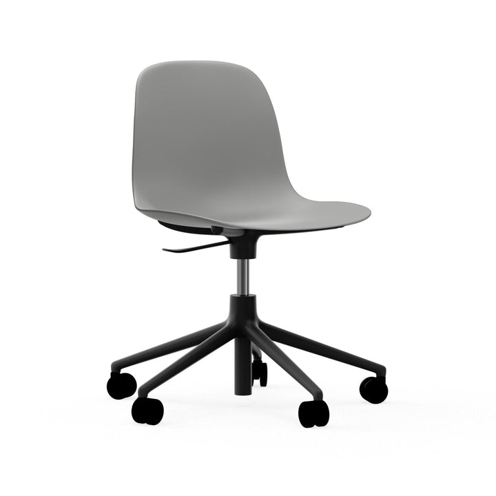 Form Chair Swivel 5W Gas Lift Aluminum - Normann Copenhagen Swivel Chairs - Form Chair Swivel 5W Gas Lift Black Alu - Grey - HORNE