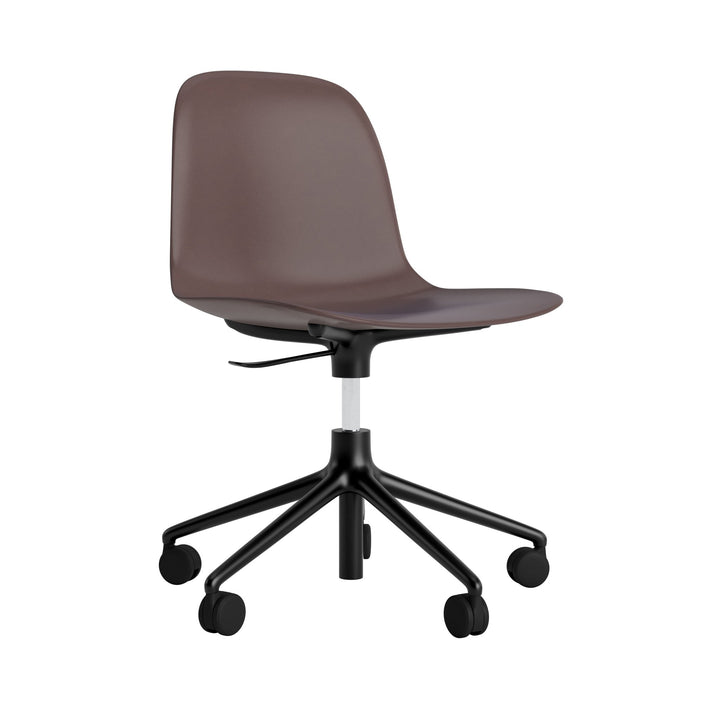 Form Chair Swivel 5W Gas Lift Aluminum - Normann Copenhagen Swivel Chairs - Form Chair Swivel 5W Gas Lift Black Alu - Brown - HORNE