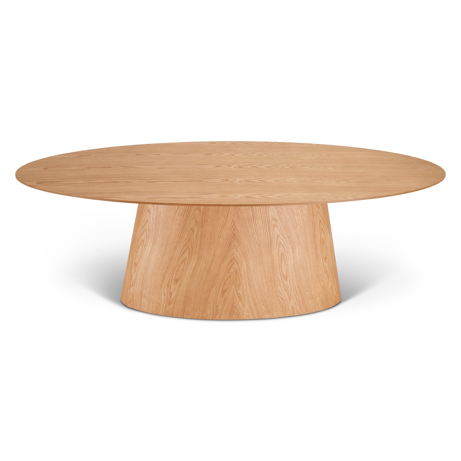 Same oval table with trapezoid pedestal base