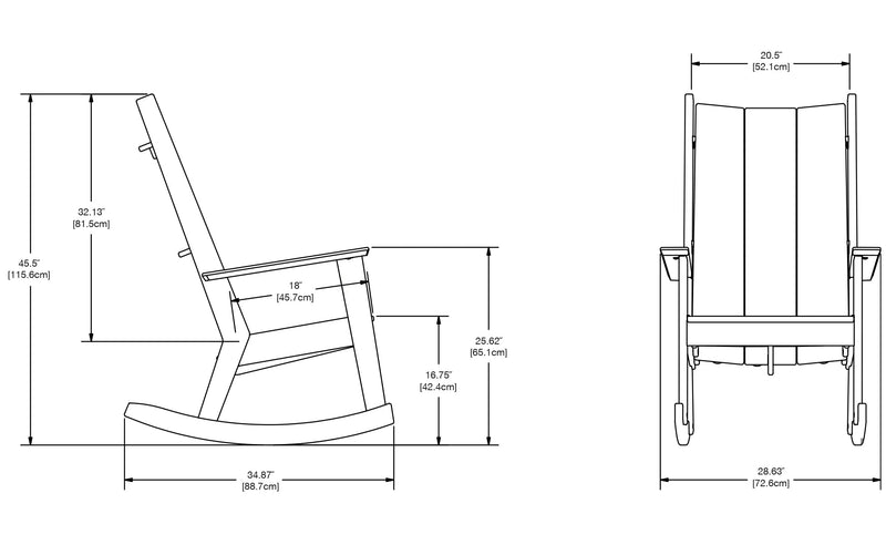 Fredricksonn Rocking Chair - Loll Designs Outdoor Furniture - Charcoal Grey - HORNE