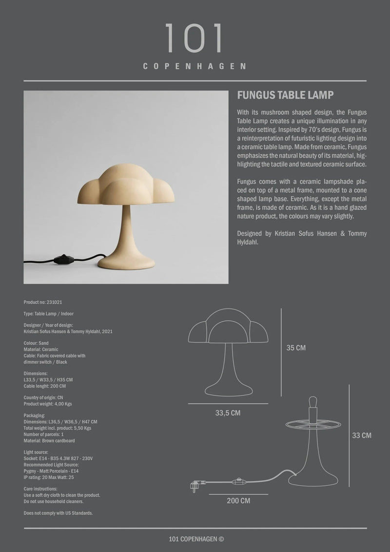 Fungus Table Lamp - 101 Copenhagen Table + Task - HORNE