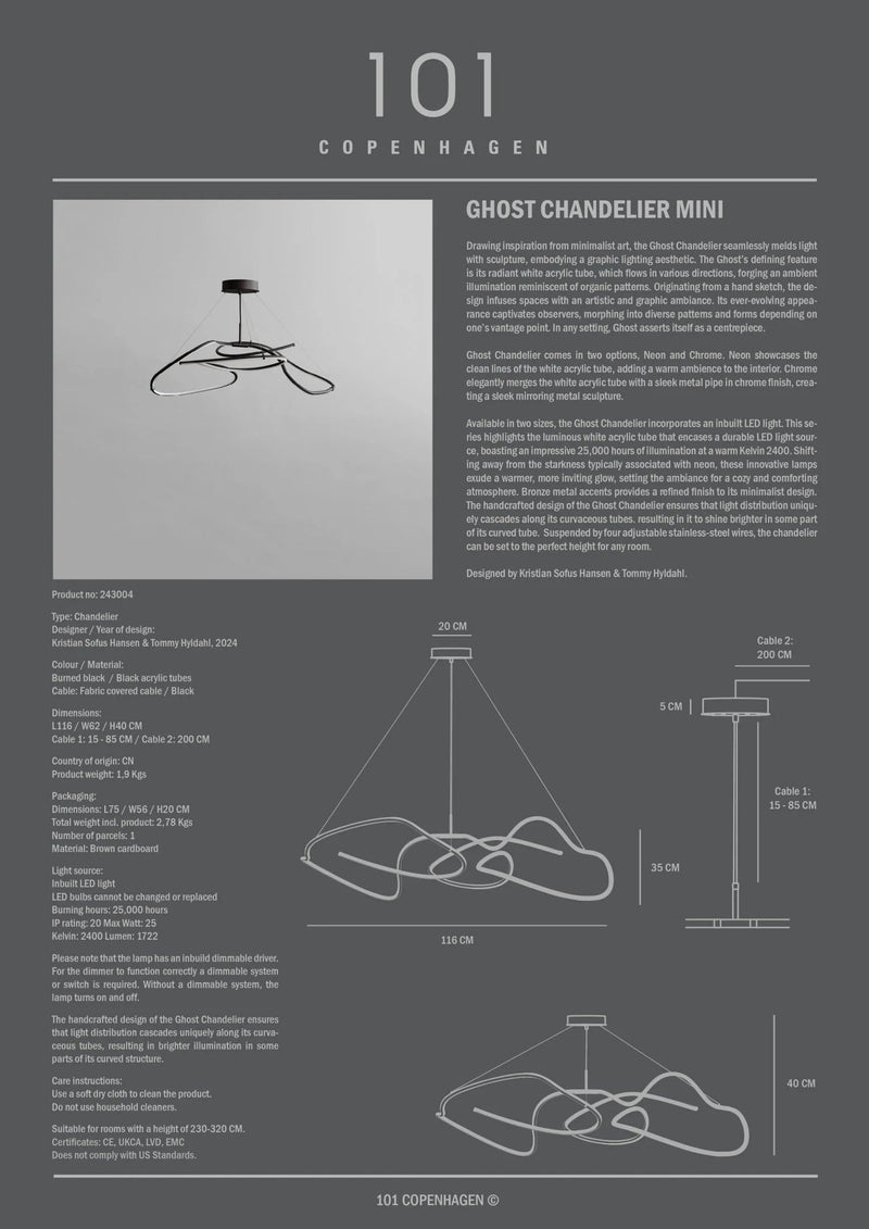 Ghost Chandelier - 101 Copenhagen Lighting - Big - Burned Black - HORNE