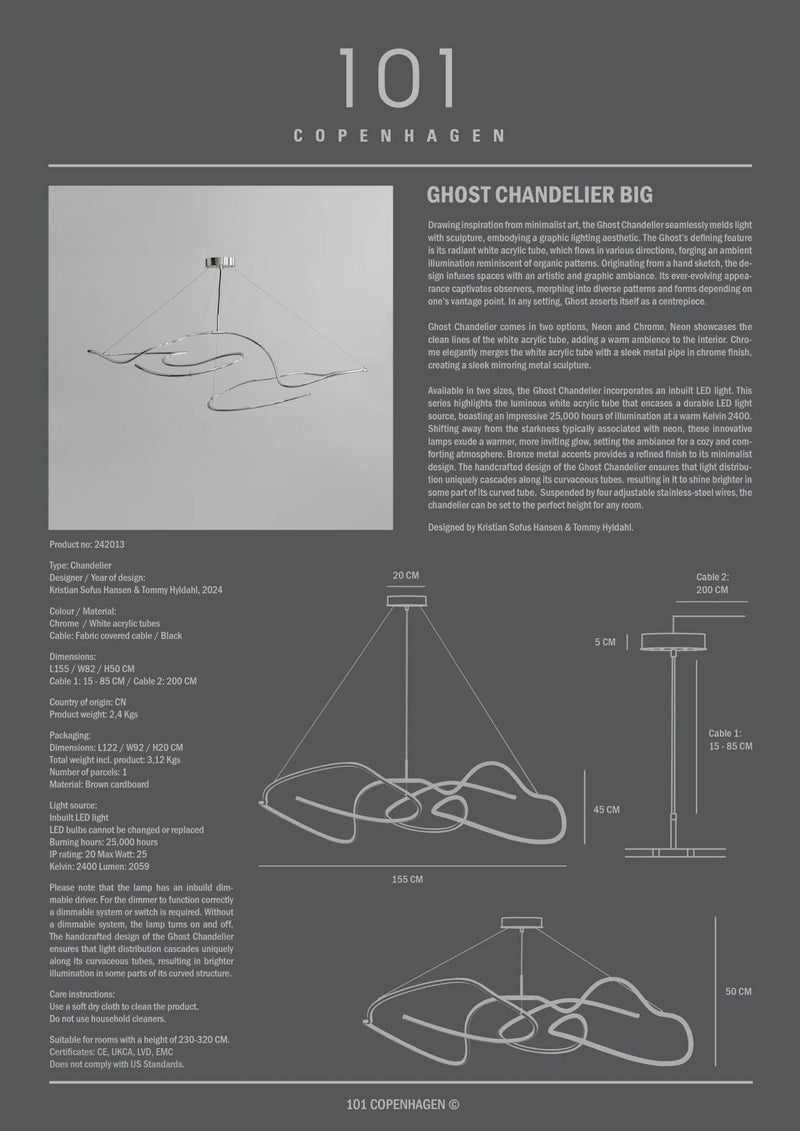 Ghost Chandelier - 101 Copenhagen Lighting - Big - Burned Black - HORNE