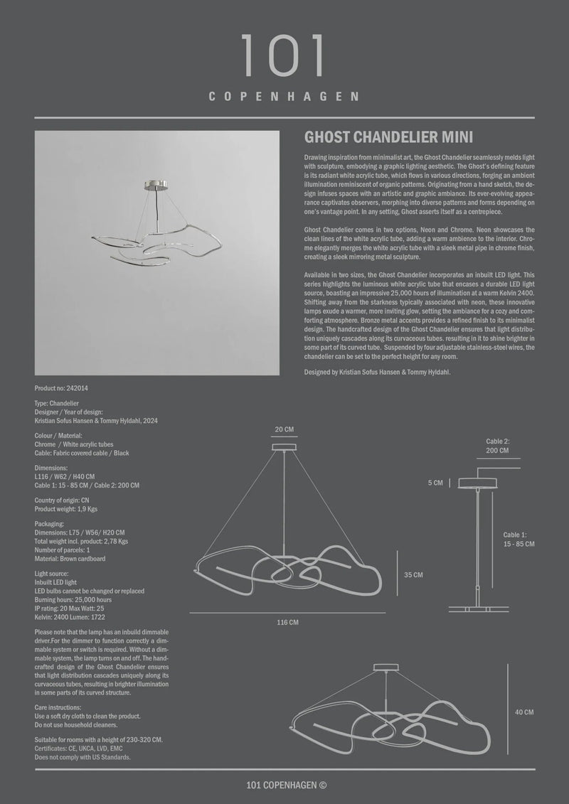 Ghost Chandelier - 101 Copenhagen Lighting - Big - Burned Black - HORNE