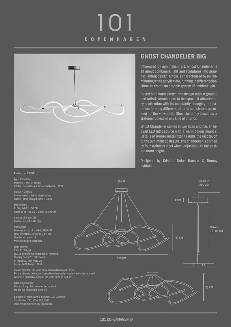Ghost Chandelier - 101 Copenhagen Lighting - Big - Burned Black - HORNE