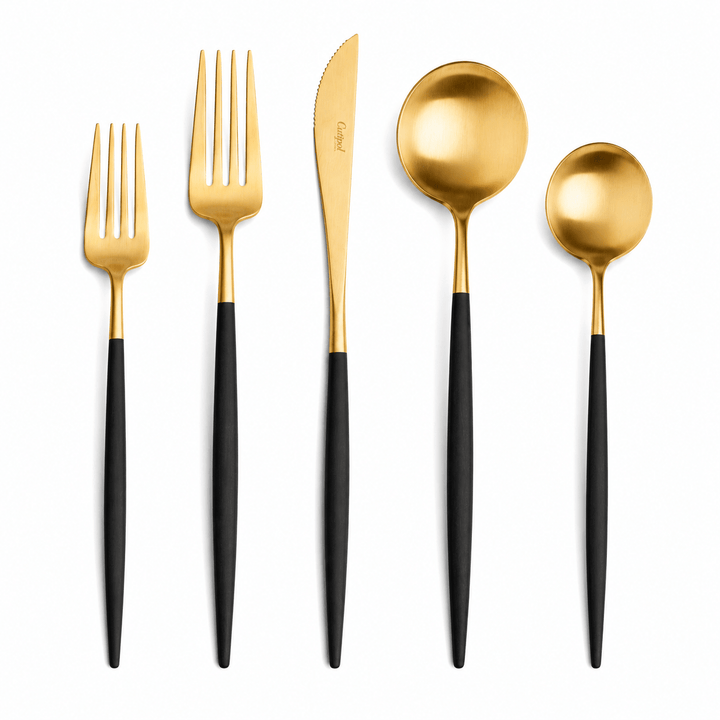 Goa Cutlery - Brushed Gold - Sets - Cutipol Flatware + Serving Pieces - 24 Piece Setting - HORNE