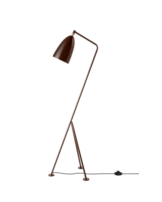 Gräshoppa Floor Lamp - Gubi Floor Lamps - Walnut Brown Glossy - HORNE