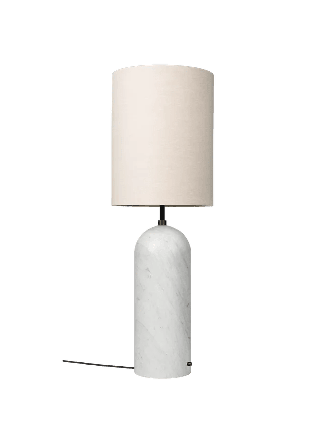 Gravity Floor Lamp - XL High - Gubi Floor Lamps - Grey Marble - White shade - HORNE