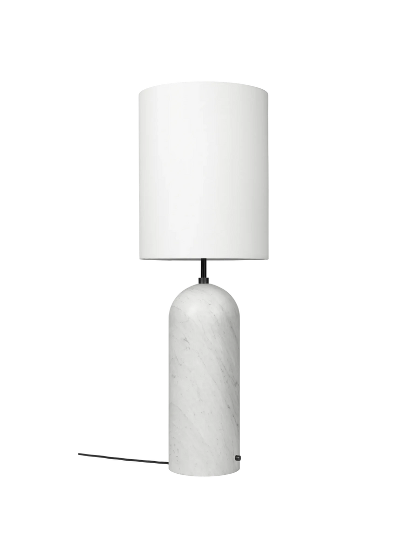 Gravity Floor Lamp - XL High - Gubi Floor Lamps - Grey Marble - White shade - HORNE