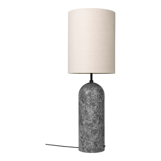 Gravity Floor Lamp - XL High - Gubi Floor Lamps - Grey Marble - Canvas shade - HORNE