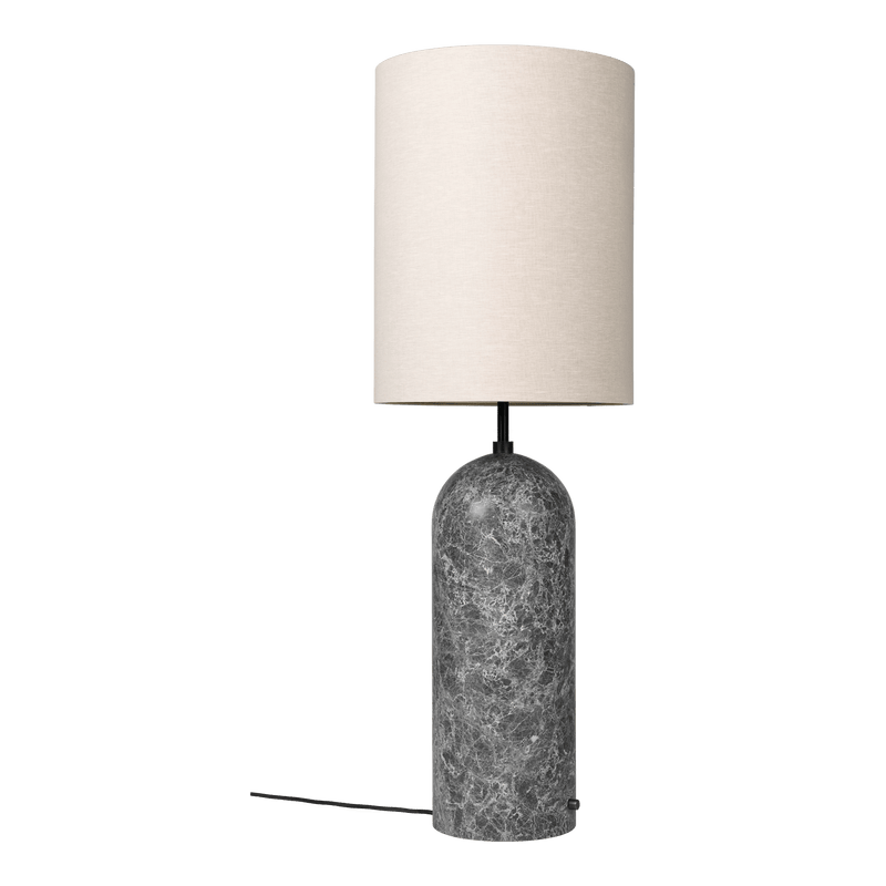 Gravity Floor Lamp - XL High - Gubi Floor Lamps - Grey Marble - White shade - HORNE