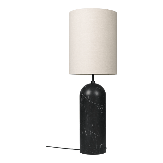 Gravity Floor Lamp - XL High - Gubi Floor Lamps - Black Marble - Canvas shade - HORNE