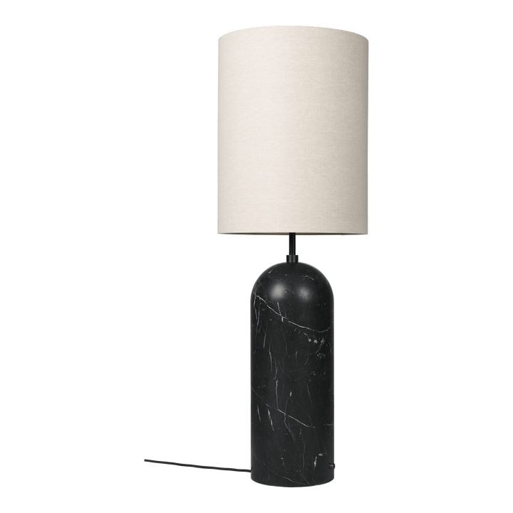 Gravity Floor Lamp - XL High - Gubi Floor Lamps - Black Marble - Canvas shade - HORNE