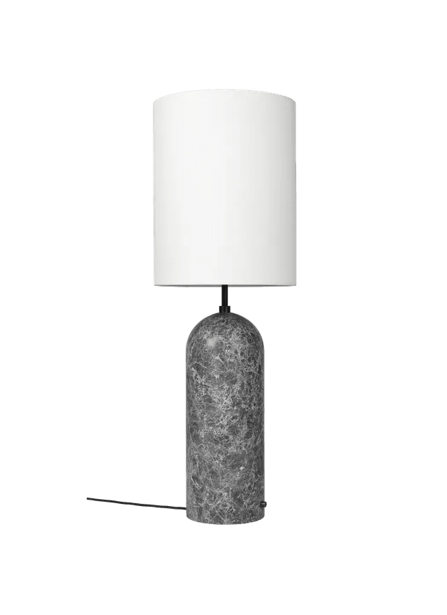 Gravity Floor Lamp - XL High - Gubi Floor Lamps - Grey Marble - White shade - HORNE
