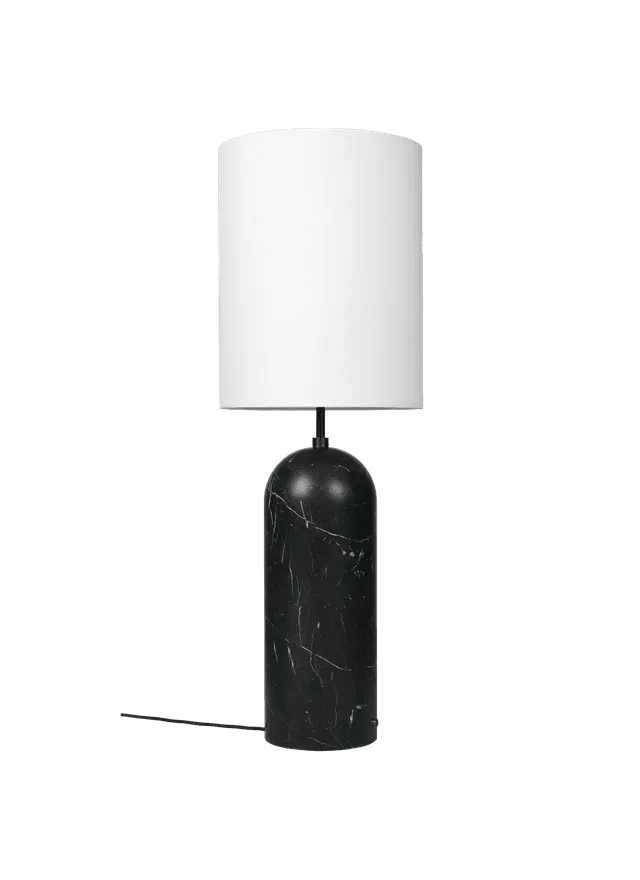 Gravity Floor Lamp - XL High - Gubi Floor Lamps - Grey Marble - White shade - HORNE