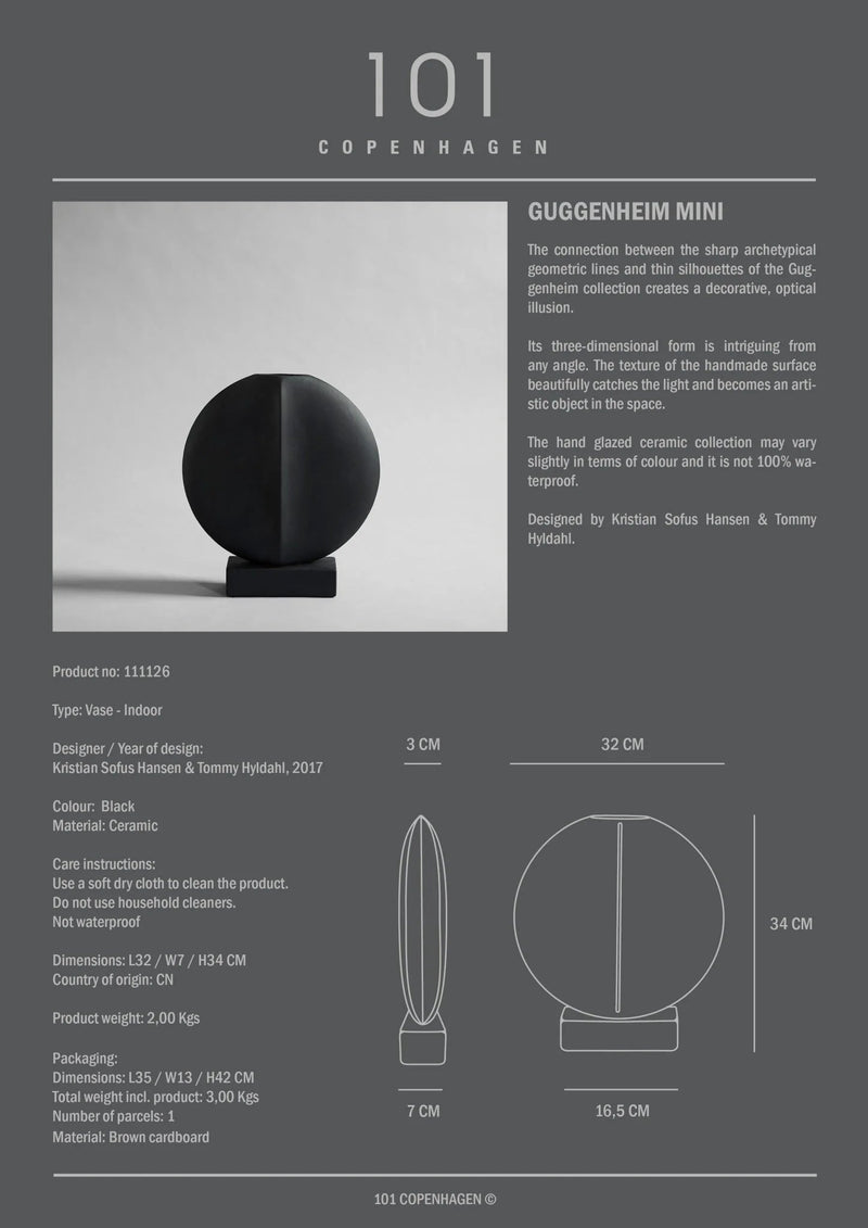 Guggenheim Vase - 101 Copenhagen Vases - Big - Dark Grey - HORNE