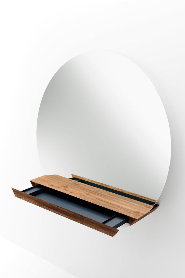 Guillotine Mirror - Per/Use Mirrors - Round - Oak Natural Oiled - HORNE