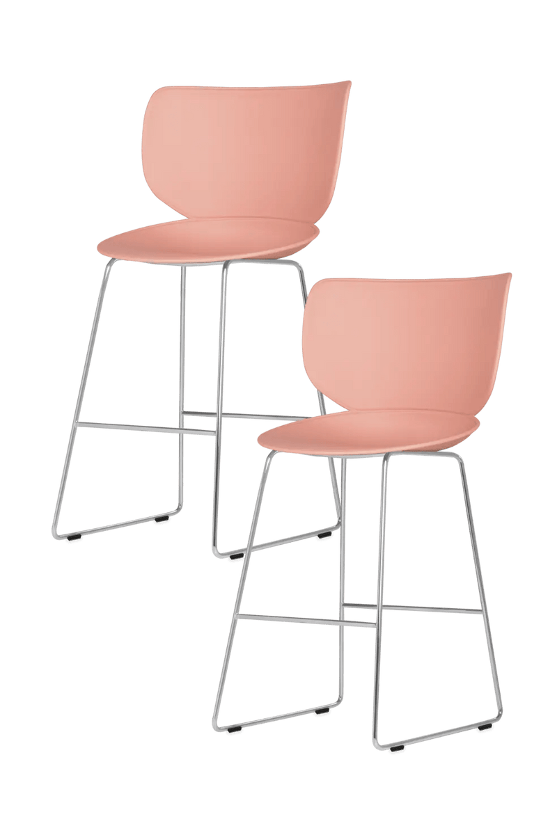 Hana Bar Stool Un - Upholstered Set of 2 - Moooi Stools + Benches + Ottomans - Black - Black - High - HORNE