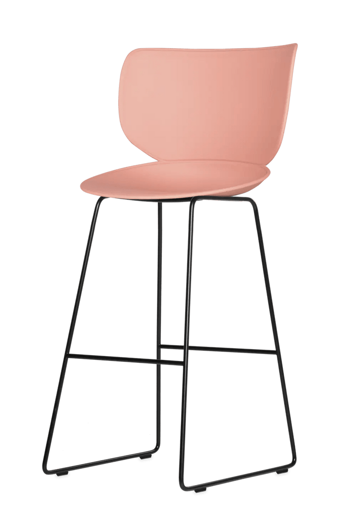 Hana Bar Stool Un - Upholstered Set of 2 - Moooi Stools + Benches + Ottomans - Black - Black - High - HORNE