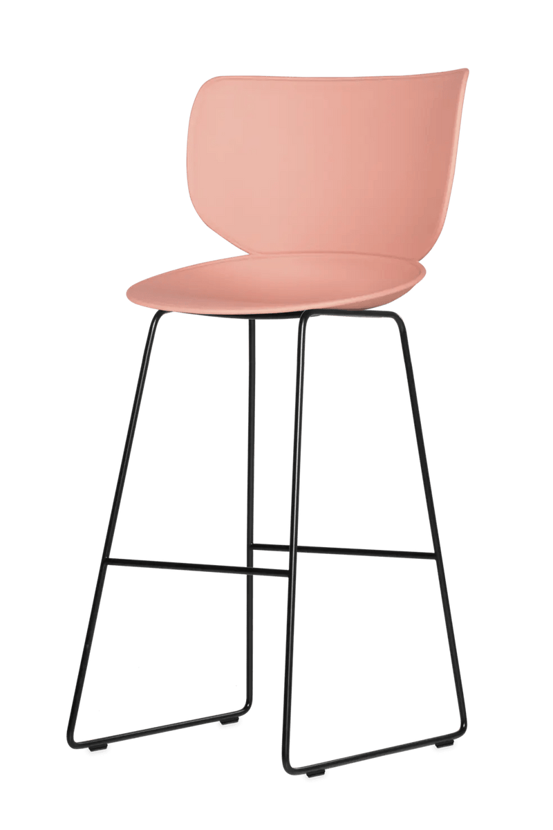 Hana Bar Stool Un - Upholstered Set of 2 - Moooi Stools + Benches + Ottomans - Black - Black - High - HORNE