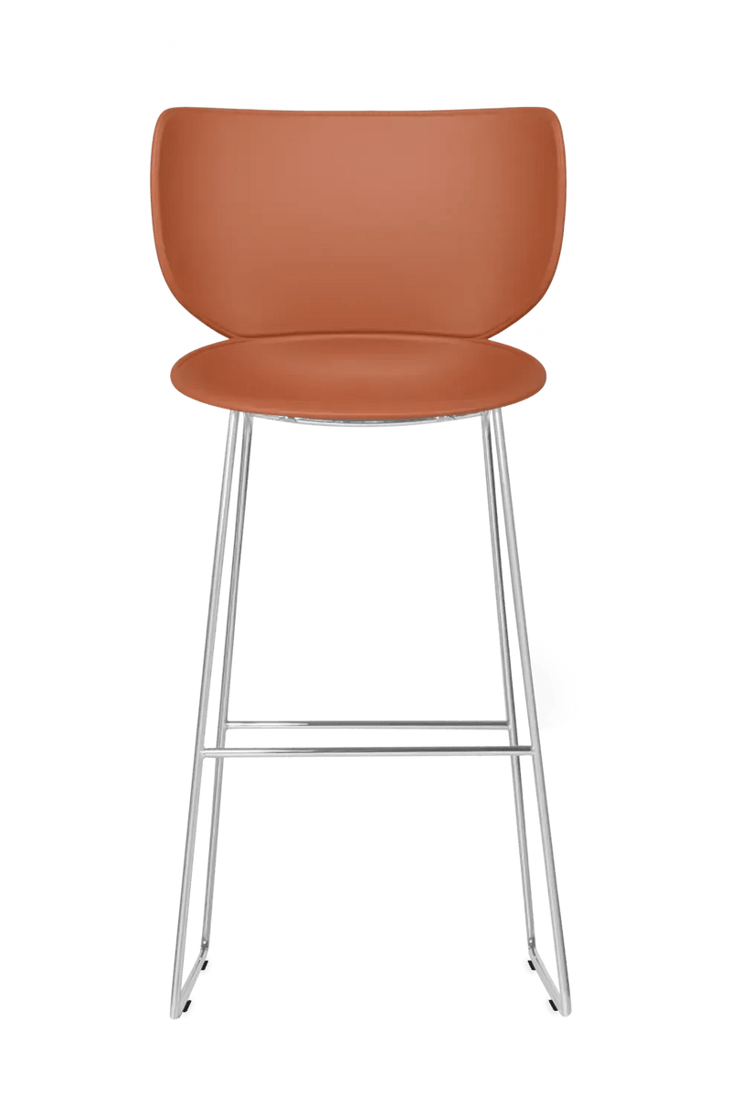 Hana Bar Stool Un - Upholstered Set of 2 - Moooi Stools + Benches + Ottomans - Black - Black - High - HORNE