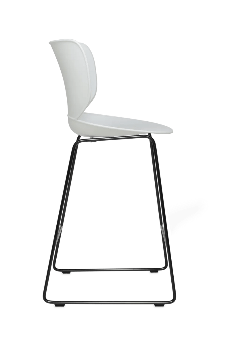 Hana Bar Stool Un - Upholstered Set of 2 - Moooi Stools + Benches + Ottomans - Black - Black - High - HORNE