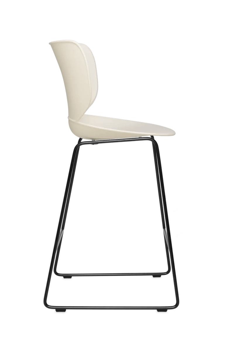 Hana Bar Stool Un - Upholstered Set of 2 - Moooi Stools + Benches + Ottomans - Black - Black - High - HORNE