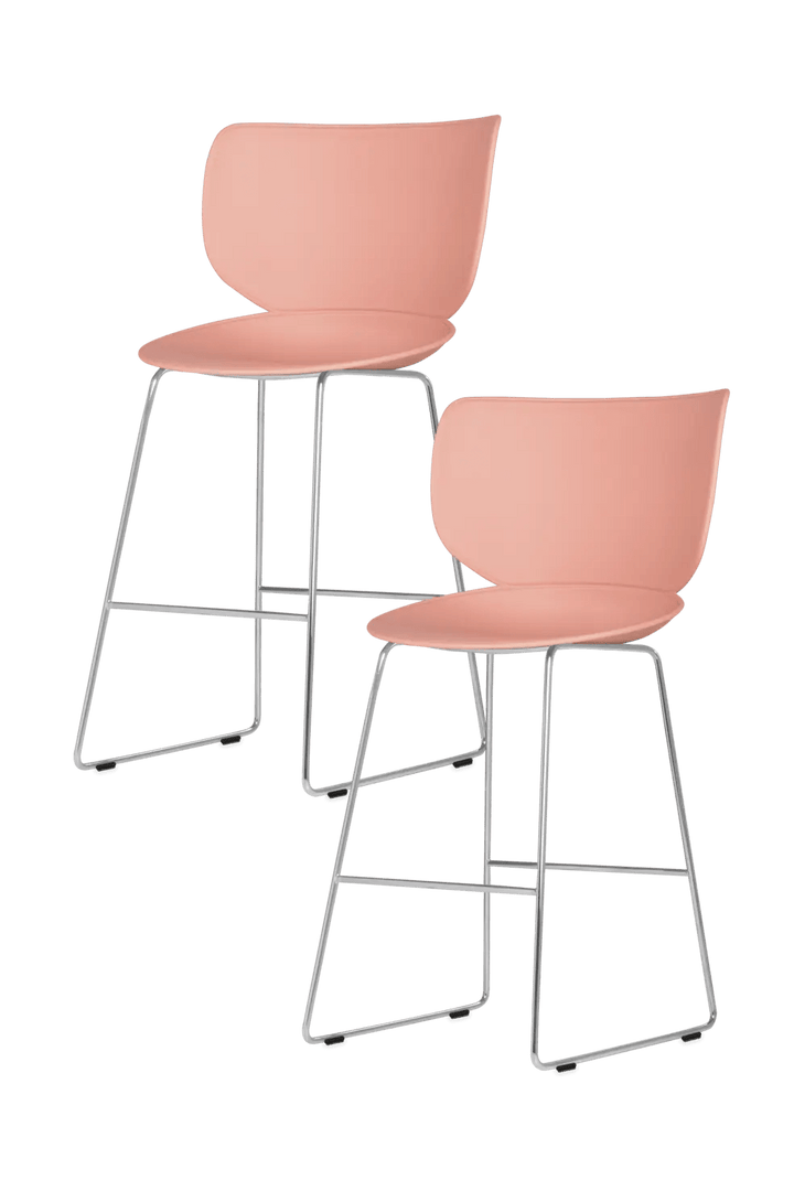 Hana Bar Stool Un - Upholstered Set of 2 - Moooi Stools + Benches + Ottomans - Black - Black - High - HORNE