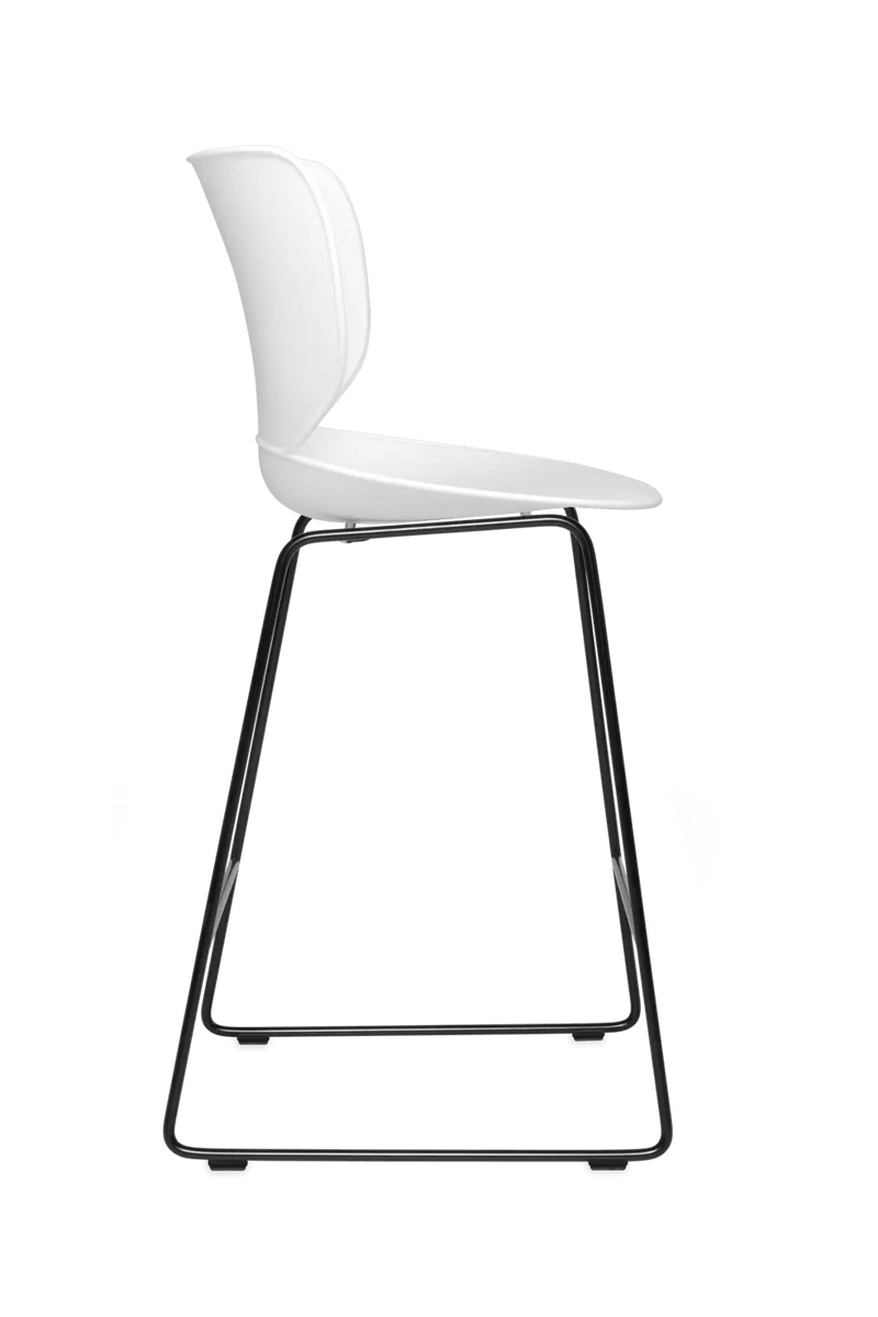 Hana Bar Stool Un - Upholstered Set of 2 - Moooi Stools + Benches + Ottomans - Black - Black - High - HORNE