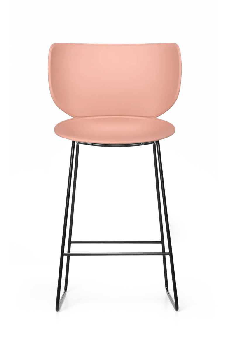 Hana Bar Stool Un - Upholstered Set of 2 - Moooi Stools + Benches + Ottomans - Black - Black - High - HORNE